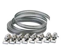 Draper Wide Hose Clamp Set | 8 to 12mm Banding width Hose Clips| 3m Banding Quick Grip | 8 Tensioning Clamps | 55591