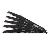 Draper Wood and Plastic Cutting Reciprocating Sabre Saw Blades 200mm Pack of 5