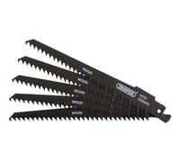 Draper Wood and Plastic Cutting Reciprocating Sabre Saw Blades 150mm Pack of 5