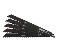 Draper Wood and Plastic Cutting Reciprocating Sabre Saw Blades 225mm Pack of 5
