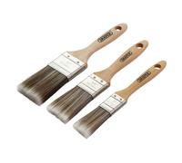 Draper 3 Piece Wood Handle Synthetic Paint Brush Set