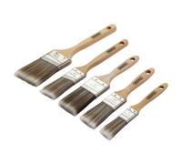 Draper Wood Handle Paint Brush Set 5 pc Water Based Gloss & Emulsion Paint 20445
