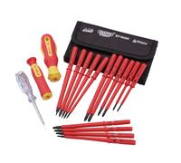 Draper XP1000 18 Piece Precision Screwdriver Set | VDE Dual Insulated Interchangeable Blade | Electrical Tool Driver Set | Hand Tools Set | 05776