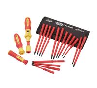 Draper XP1000 19 Piece Precision Screwdriver Set | VDE Dual Insulated Interchangeable Blade | Electrical Tool Driver Set | Hand Tools Set | 81762