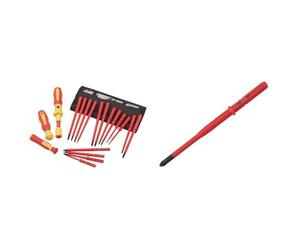 Draper XP1000 19 Piece Torque Screwdriver Set - VDE Dual Insulated Interchangeable Blade - 81762 & XP1000 VDE Extra Slim PZ/SL Type Interchangeable Screwdriver Blade - 16420