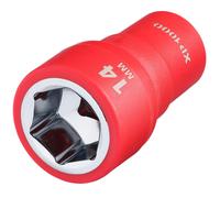 Draper XP1000 VDE Insulated Socket 1/4"D 14mm 6 Point Standard Length 18827