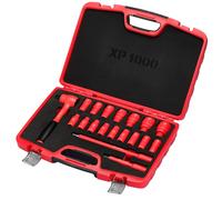 Draper XP1000 VDE Metric Socket Set 1/2"D 19 pc Extension Bars & Ratchet 17671