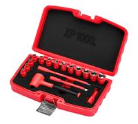 Draper XP1000 VDE Metric Socket Set 1/4"D 17 pc Extension Bars & Ratchet 18115