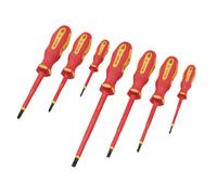 Draper XP1000 VDE Screwdriver Set 7 Piece Slotted And Pozi Drive 64694