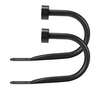 Drapery Holdback,Quality Metal Decorative Curtain Holdbacks with Zinc Alloy Cap Finials,Rust-Proof, Set of 2 Window Curtain Holdbacks,Matte Black