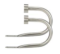 Drapery Holdback, Quality Metal Decorative Curtain Holdbacks with Zinc Alloy Cap Finials,Rust-Proof, Set of 2 Window Curtain Holdbacks,Satin Nickel