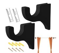 Drapery Rod Brackets - Wood Window Hardware Mount,Drapes Rod Holder | for Ceiling Wall Window Closet Apartment Room Inside
