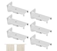Drapery Track Ceiling Mount | Outside Mounted Blinds Drapery Rod Bracket | 6 Piece Set Flexible Support Hardware Holder for Top Inside Outside Kitchen Home Decor