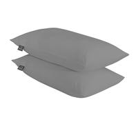 DRAPES & DECOR 100% Egyptian Cotton Housewife Pillowcases 2 Pack, Hotel Quality Luxury Pillow covers/Pillowcase 2 pack crafted from 200 Thread Count Percale (Silver/Grey)
