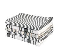 DRAPES & DECOR Pack of 5-Grey Cotton Tea Towels for Kitchen Crafted With 100% Cotton, Extra Large Kitchen Tea Towels Lint Free, Soft and Absorbent Dish Towel For Drying Dishes (50x70cm)-300GSM