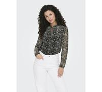 Draping High Neck Blouse Black/White