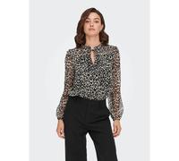 Draping High Neck Blouse leopard print