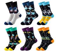 DRASEX Men's Fun Dress Socks Funky Colourful Fancy Funny Novelty Cotton Patterned Casual Crew Sock for Men