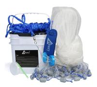 Drasry Saltwater Fishing Cast Net 3/8 and 1/4 Mesh with Heavy Duty Gray Sinker American Monofilament Fish Throw Net for Bait Trap 3FT 4FT 5FT 6FT 7FT 8FT 9FT Radius 1/4, 9FT Radius /270cm