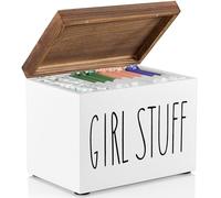DRASTAR Tampon Holder for Bathroom, Feminine Product Organizer, Pad Organize Case with hinged lid, Shark Week Tampon Storage, Lady Stuff Box for Bathroom Accessories