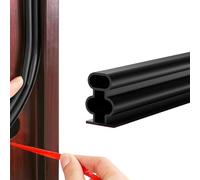 Draught Excluder for Doors, 12m/39.3FT Rubber Weather Stripping Door Seal Strip, Self-Adhesive Draft Excluder for Doors, Suit for 11 to 14.5mm Gap, Front Door Seal, Draft Excluder for Doors (Black)