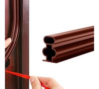 Draught Excluder for Doors, 12m/39.3FT Rubber Weather Stripping Door Seal Strip, Self-Adhesive Draft Excluder for Door, Suit for 11 to 14.5mm Gap, Front Door Seal, Noise Wind Blocker,Black (Brown)