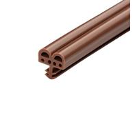 Draught Excluder for Doors 5M Silicone Wooden Door Sealing Strip Bedroom Soundproof Windproof Dustproof and Impact Resistant Double Door Hole Brown