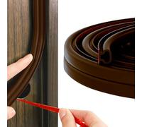 Draught Excluder for Doors, 6M Brown D-Shape Rubber Weather Stripping Door Seal Strip, Self-Adhesive Draft Excluder Weather Stripping for Door Frame Insulation Soundproof, Suit for 2.5 to 5.5mm Gap