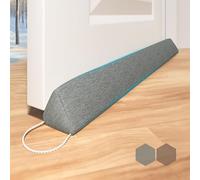 Draught Excluder for Doors, 90 cm Wind Stopper, Extra Heavy Door Seal, Washable, for Wind and Sound Insulation of Doors and Windows, Easy Storage with Pull Tab, Grey