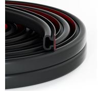 Draught Excluder for Doors, D-Shape Rubber Door Seal Strip, Self-Adhesive Draft Excluder Weather Stripping for Door Frame Windows Soundproof Insulation, Suit for 2.5 to 5.5mm Gap (Black, 7M)