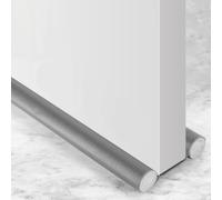 Draught Excluder for Doors With Double Sided Seal, Noise Blocker, Door Seal with Ideal Fit, Draught Insulator Strip Foam Seal Fits to Bottom of Door, Under Door Draft Stopper (1, Grey)
