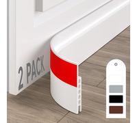 Draught Excluder, Self-Adhesive Door Seal, 2 Pieces Draught Excluder for Door Seal Bottom, Weatherproof Blocker Sound Seal Silicone Door Stopper, 100 cm x 5 cm, White, 2 Pieces
