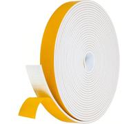 Draught Excluder Self Adhesive Foam Tape, Window Draft Excluder Tape, Waterproof Foam Seal Strip (White, 12 x 6 mm/ 4 Meter Long)