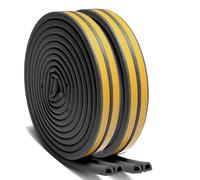 Draught Excluder Weather Seal Strip Sticky Tape Rubber Window Door Isolation Type D Against Cold Draught/Soundproof/Waterproof/Dustproof, 5M x 2 Seals Total 10M Black