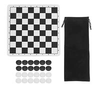 Draughts Collapsible Checkers Set, Folding Chessboard Checkers, Reversible Giant Checkers with EVA Foam Mat, Extra Large Checkers with Jumbo Checkerboard and Yard Size for Kids Childrens Adults
