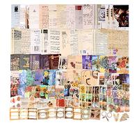 Draupnir 200Pcs Vintage Scrapbooking Stickers Paper Pack, DIY Retro Journaling Scrapbooking Supplies Decorative Stickers Paper Kit for Scrapbook and Bullet Journal - Art