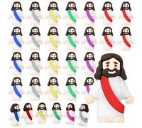 Draupnir 30 Little Jesus Figures, Mini Jesus Figures to Hide and Seek Religious Party Favors in 6 Colors
