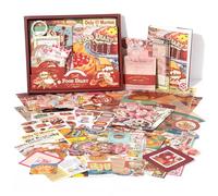 Draupnir Aesthetic Scrapbook Kit, Bullet Junk Journal Kit with Journaling/Scrapbooking Supplies, Stationery, A6 Grid Notebook DIY Scrapbook Gift for Teen Girl Kid - Food Diary
