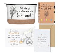 Draupnir Leaving Gift for Colleague for a New Job, Gift Set with Cosmetic Bag, Notebook, Ballpoint Pen, Keyring and Card (Office/Work)