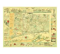 Dravenstedt 1926 Pictorial Map Connecticut Art Print Canvas Premium Wall Decor Poster Mural