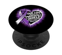 Dravet Syndrome Awareness Month Unbreakable Shield Heart PopSockets Adhesive PopGrip