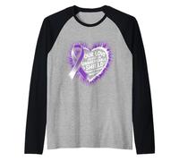 Dravet Syndrome Awareness Month Unbreakable Shield Heart Raglan Baseball Tee