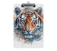 Draw A Tiger Face Clipboard 8.5×12.5 Inch Acrylic Clip Board with Metal Clip A4 Letter Size Decorative Clipboard Cute Hanging Clipboards for Office, Teacher, Nurse, Doctor,