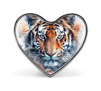 Draw A Tiger Face Lapel Pin Heart Metal Brooch Pin with Secure Pinback Fashion Button Badge for Clothing, Hats, Bags Decoration