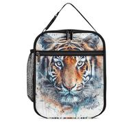 Draw A Tiger Face Lunch Bag for Adults - Reusable Insulated Lunchbox, Leakproof Small Lunch Box Tote for Men & Women, Portable Food Cooler Bag for Work, Office, Picnics