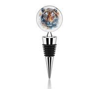 Draw A Tiger Face Wine Stoppers Reusable Wine Bottle Stopper Decorative Champagne Stoppers Silicone Beverage Bottle Sealer Keep Fresh, Leakproof Wines Saver for Bar Party Decor