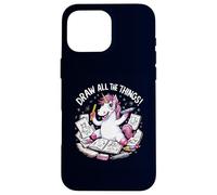 Draw All The Things Funny Unicorn Sketching Art Humor Case for iPhone 16 Pro Max