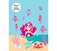 Draw and Write Journal: Primary Composition Notebook Journal For Kids Pre K - Grade 1 - Learn To Write and Draw Book with Cute Mermaid Soft Glossy Cover