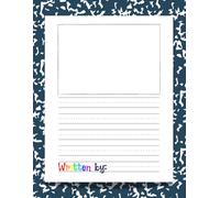 Draw And Write Paper For Kids: Primary Story Journal Grades K-2. Handwriting Notebook For Kids. Blank Dotted Lined Paper. Large 8.5'' x 11'' Size. 120 White Pages. Wonderful Dark Azure Marble Cover.
