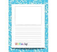 Draw And Write Paper For Kids: Primary Story Journal Grades K-2. Handwriting Notebook For Kids. Blank Dotted Lined Paper. Large 8.5'' x 11'' Size. 120 White Pages. Terrific Azure Marble Cover.